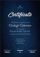Name A Star Gift - Standard Star Registration